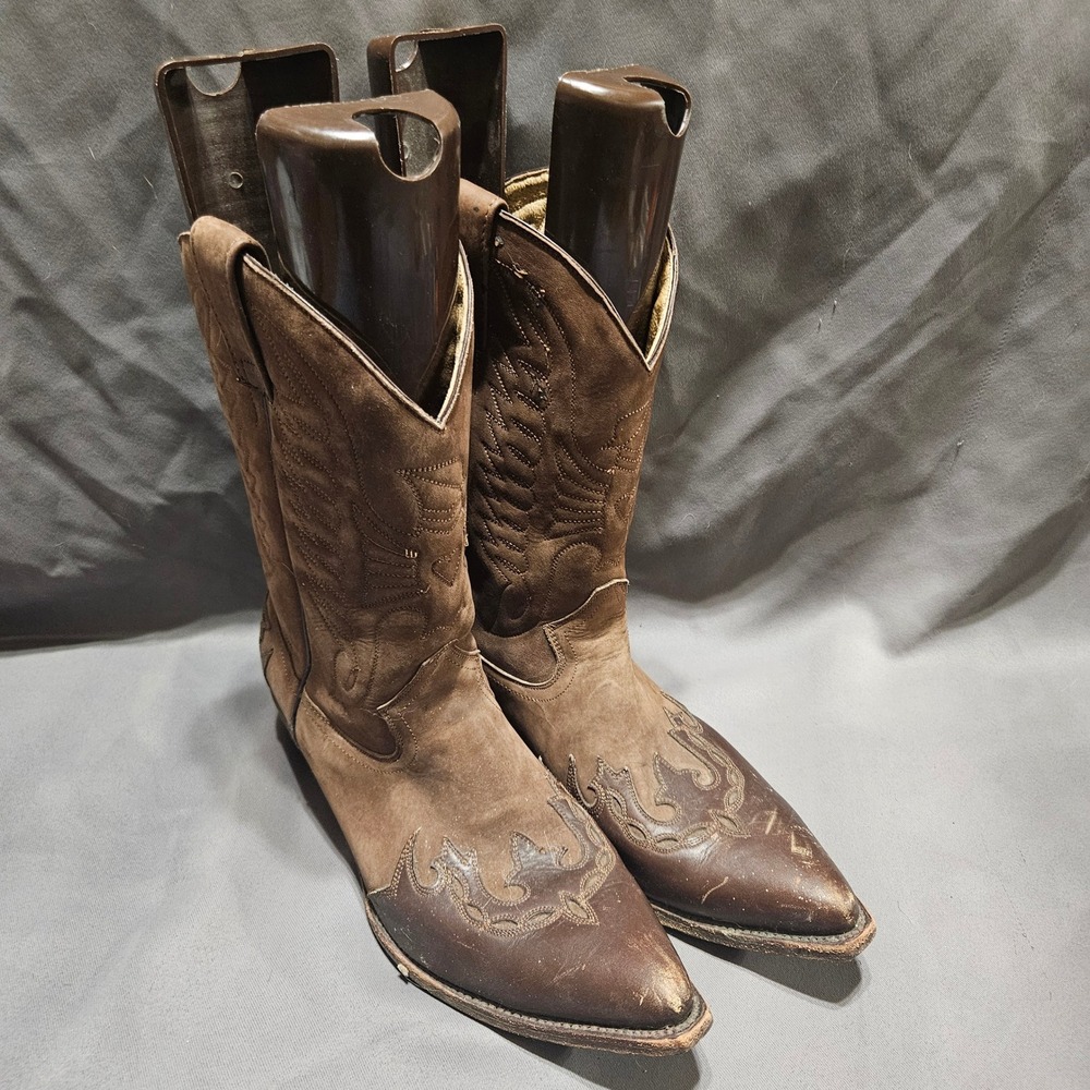 Durango Shades of The Old West Brown Leather Suede Cowboy Boots Women 12 SW